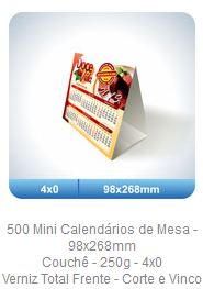 Mini Calendário de Mesa